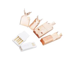 Wkldjf 1 juego de conectores USB A y B con acabado dorado que reduce la pérdida para reproducción de música, conectores USB HIFI