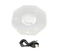 Wkldjf Base de luz decorativa operada por USB con 7 modos cromáticos para mostrar artesanía de vidrio en carcasa de ABS segura, accesorios de iluminación romántica para cenas, talla única, como se