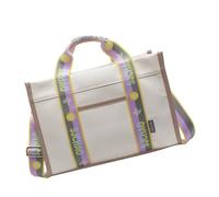 Wkldjf Bolsa de lona de gran tamaño con patrón de asa reforzada, casual, lona para viajeros, Purple, One Size