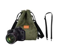 Wkldjf Bolsa para cámara réflex digital con correa ajustable, funda suave para lentes de viaje, bolsa de almacenamiento para fotógrafos de viaje, XL, Green