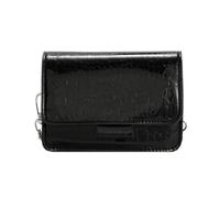 Wkldjf Bolso cruzado cuadrado pequeño de moda con diseño de textura de piedra, práctica correa de cadena de piel sintética para mujer 2025 para viajes, Black, One Size