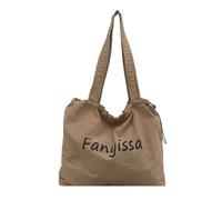 Wkldjf Bolso de hombro resistente al desgaste, gran capacidad, casual, para compras, trabajo, viajes, letras impresas, Khaki, One Size