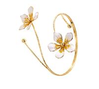 Wkldjf Brazalete elástico con gotas de aceite 3D, ideal para estilos de naturaleza y viajes, joyería retro de aceite por goteo, brazalete floral tierno, talla única, como se describe