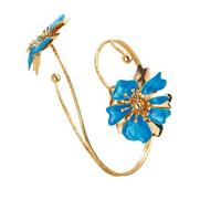 Wkldjf Brazalete elástico con gotas de aceite 3D, ideal para estilos de naturaleza y viajes, joyería retro de aceite por goteo, brazalete floral tierno, talla única, como se describe