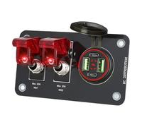 Wkldjf Cargadores USB para automóviles de 132 W con interruptores de luz, panel basculante, enchufe impermeable, toma de corriente de 12/24 V con cargadores USB