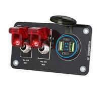 Wkldjf Cargadores USB para automóviles de 132 W con interruptores de luz, panel basculante, enchufe impermeable, toma de corriente de 12/24 V con cargadores USB