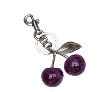 Wkldjf Colgante de aleación resistente de cerezas de moda, elegante accesorio para estilos de expresión, uso diario, bolsa elegante, Púrpura y plateado, Talla única