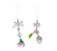 Wkldjf Colgante de fresa para teléfono, cuerda para teléfono, correa para teléfono, decoración, llavero, accesorios