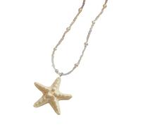 Wkldjf Collar con diseño de estrellas de mar, cadena de clavícula delicada para mujer, atuendo casual, fiesta en la playa, joyería, diseño ligero, collar de capas casual para uso diario, talla única