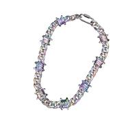 Wkldjf Collar de acrílico multicolor resistente, cómodo, ligero, único, casual, para fiestas, ocasiones de fiesta, resina colorida, talla única, como se describe, como se describe