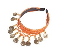 Wkldjf Diadema étnica para danza del vientre, elegante diadema dorada con borlas para actuaciones escénicas y celebraciones de eventos culturales