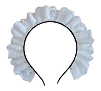 Wkldjf Diademas de encaje plisadas japonesas elegantes diademas de maquillaje en vivo para fiesta de cosplay