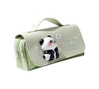 Wkldjf Estuche grande para bolígrafos de dibujos animados, estuche grande con asa, soporte para bolígrafos de alta capacidad, con cremallera, bolsas de maquillaje de viaje, Green, 8.58x4.29in