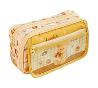 Wkldjf Estuche grande para bolígrafos, estuche grande de alta capacidad, con cremallera, organizador de escritorio para escuela, oficina, viajes, Amarillo, 9.36x4.68in