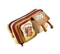 Wkldjf Estuche para lápices, diseño de oso de dibujos animados, estuche para lápices de gran capacidad, bolsa para bolígrafos, suministros escolares y de oficina, Pan amarillo, 8.97x4.68in