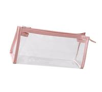 Wkldjf Estuche simple transparente para lápices, práctico maquillaje estético, suministros escolares, práctico de gran capacidad, estética transparente, a