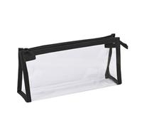 Wkldjf Estuche simple transparente para lápices, práctico maquillaje estético, suministros escolares, práctico de gran capacidad, estética transparente, Black