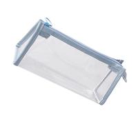 Wkldjf Estuche simple transparente para lápices, práctico maquillaje estético, suministros escolares, práctico de gran capacidad, estética transparente, Blue