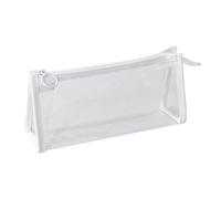 Wkldjf Estuche simple transparente para lápices, práctico maquillaje estético, suministros escolares, práctico de gran capacidad, estética transparente, White