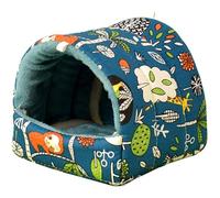 Wkldjf Hamster Hamster Cama Juguete Pequeño Escondite de Animales Casa Preciosa Impresión Colgante Hábitat Decoración para Mascotas Lavable Hamaca Animales Colgantes Mascotas
