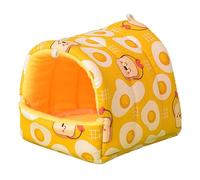 Wkldjf Hamster Hamster Cama Juguete Pequeño Escondite de Animales Casa Preciosa Impresión Colgante Hábitat Decoración para Mascotas Lavable Hamaca Animales Colgantes Mascotas