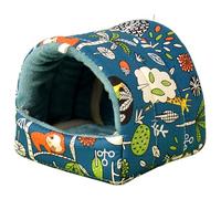 Wkldjf Hamster Hamster Cama Juguete Pequeño Escondite de Animales Casa Preciosa Impresión Colgante Hábitat Decoración para Mascotas Lavable Hamaca Animales Colgantes Mascotas