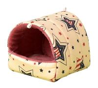 Wkldjf Hamster Hamster Cama Juguete Pequeño Escondite de Animales Casa Preciosa Impresión Colgante Hábitat Decoración para Mascotas Lavable Hamaca Animales Colgantes Mascotas