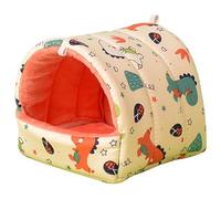 Wkldjf Hamster Hamster Cama Juguete Pequeño Escondite de Animales Casa Preciosa Impresión Colgante Hábitat Decoración para Mascotas Lavable Hamaca Animales Colgantes Mascotas