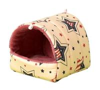 Wkldjf Hamster Hamster Cama Juguete Pequeño Escondite de Animales Casa Preciosa Impresión Colgante Hábitat Decoración para Mascotas Lavable Hamaca Animales Colgantes Mascotas