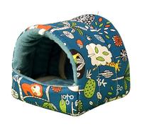 Wkldjf Hamster Hamster Cama Juguete Pequeño Escondite de Animales Casa Preciosa Impresión Colgante Hábitat Decoración para Mascotas Lavable Hamaca Animales Colgantes Mascotas