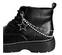 Wkldjf Hebillas para zapatos, decoración de doble capa, cadena de zapatos con perlas de estrella/corazón, cadenas de zapatos, joyería para amantes de la moda