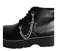 Wkldjf Hebillas para zapatos, decoración de doble capa, cadena de zapatos con perlas de estrella/corazón, cadenas de zapatos, joyería para amantes de la moda