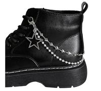 Wkldjf Hebillas para zapatos, decoración de doble capa, cadena de zapatos con perlas de estrella/corazón, cadenas de zapatos, joyería para amantes de la moda