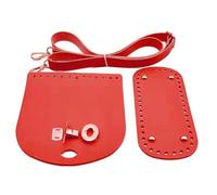 Wkldjf Juego de fabricación de bolsos, correa de hombro ajustable, suministros de manualidades de piel sintética para ganchillo, bolso cruzado, accesorios hechos a mano, Red, One Size