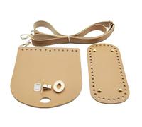 Wkldjf Juego de fabricación de bolsos, correa de hombro ajustable, suministros de manualidades de piel sintética para ganchillo, bolso cruzado, accesorios hechos a mano, Khaki, One Size