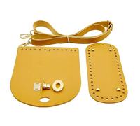 Wkldjf Juego de fabricación de bolsos, correa de hombro ajustable, suministros de manualidades de piel sintética para ganchillo, bolso cruzado, accesorios hechos a mano, Amarillo, One Size