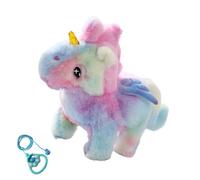 Wkldjf Juguete eléctrico de peluche para niños pequeños, juguete de peluche con luz LED, sonido interactivo, cumpleaños, unicornios, juguete para niñas