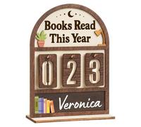 Wkldjf Letrero de libros con texto en inglés "Books Read This Year" para decoración de biblioteca del hogar, gusanos de biblioteca, mujeres, profesores, lectura