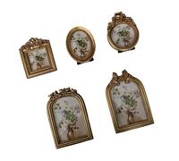 Wkldjf Marco de fotos antiguo con relieve floral retro para pared y mesa para decoración del hogar, galería de arte, fotos ornamentadas antiguas