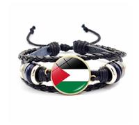 Wkldjf Palestine - Pulseras de cuero multicapa tejidas con cuentas para hombres y mujeres, accesorios de moda