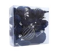 Wkldjf Paquete de 24 adornos de Navidad flocados para ventana de árbol, decoración navideña, bola de Navidad sólida