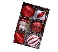 Wkldjf Paquete de 8 bolas de Navidad pintadas a mano brillantes para árbol de festivales y decoración navideña del hogar