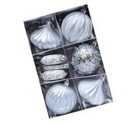 Wkldjf Paquete de 8 bolas de Navidad pintadas a mano brillantes para árbol de festivales y decoración navideña del hogar