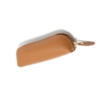 Wkldjf Práctico estuche de piel sintética de gran capacidad para lápices, suministros de oficina y escuela, bolsa de piel sintética de gran capacidad, marrón claro