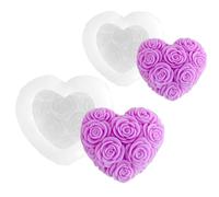 Wkldjf Trenzado de silicona resistente corazón multiusos para jabones, chocolates, pasatiempos, fácil liberación