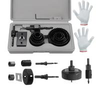 Wkmamo Juego de 13 sierras perforadoras, brocas de acero al carbono, 19-64 mm, juego de cortadores de sierra de corona, puntas para madera, placas de yeso (rojo)