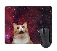 Wknoon Cute Space Cat Mouse Pad Lovely Galaxy Kitten Screaming in Space Gaming Mouse Pads for Office Desk