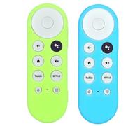 WKOLF Juego de 2 fundas de silicona de repuesto para mando a distancia Google Smart TV HD 2022 / 4K 2020, mando a distancia por voz (silicona, verde brillante y azul brillante)