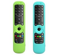 WKOLF Juego de 2 fundas de silicona de repuesto para mando a distancia LG Smart TV AN-MR21GA MR22GA MR23GA MR24GA MR22GN MR23GN 2021-2024 (silicona, verde brillante y azul brillante)