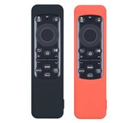 WKOLF Juego de 2 fundas de silicona para mando a distancia Samsung BN59-01480A TM2560E, TM2360E, BN59-01432A, BN59-01455A Solar Smart TV, 2025 (silicona, rojo y negro)